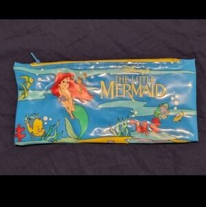 Vintage Little Mermaid Vinyl  Zip Up Pencil Case